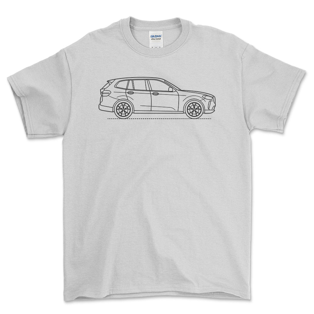 BMW X3 2017 Outline - Unisex T-Shirt , Bomuld-Beklædning-BMW-Hvid-S-Forside-Garage Culture Shop- garage - man cave - merchandise