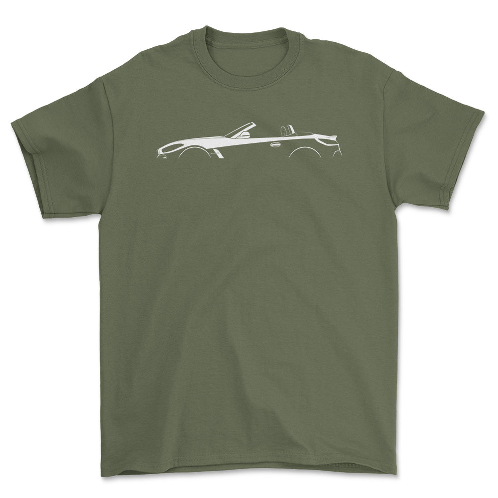 BMW Z4 (G29) Silhuet - Unisex T-Shirt , Bomuld-Beklædning-BMW-Grøn Militær-S-Garage Culture Shop- garage - man cave - merchandise