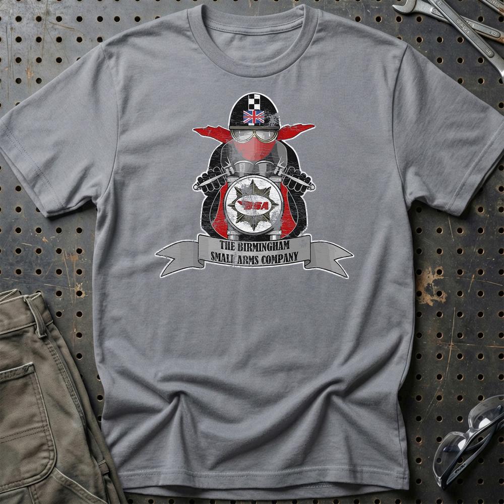 BSA Biker Vintage Style Unisex T-Shirt , Bomuld-Beklædning-BSA-Grå Sport-S-Garage Culture Shop- garage - man cave - merchandise