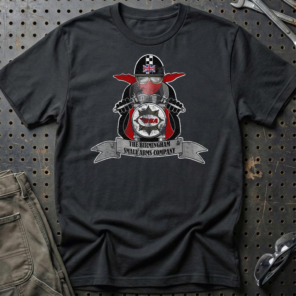 BSA Biker Vintage Style Unisex T-Shirt , Bomuld-Beklædning-BSA-Sort-S-Garage Culture Shop- garage - man cave - merchandise