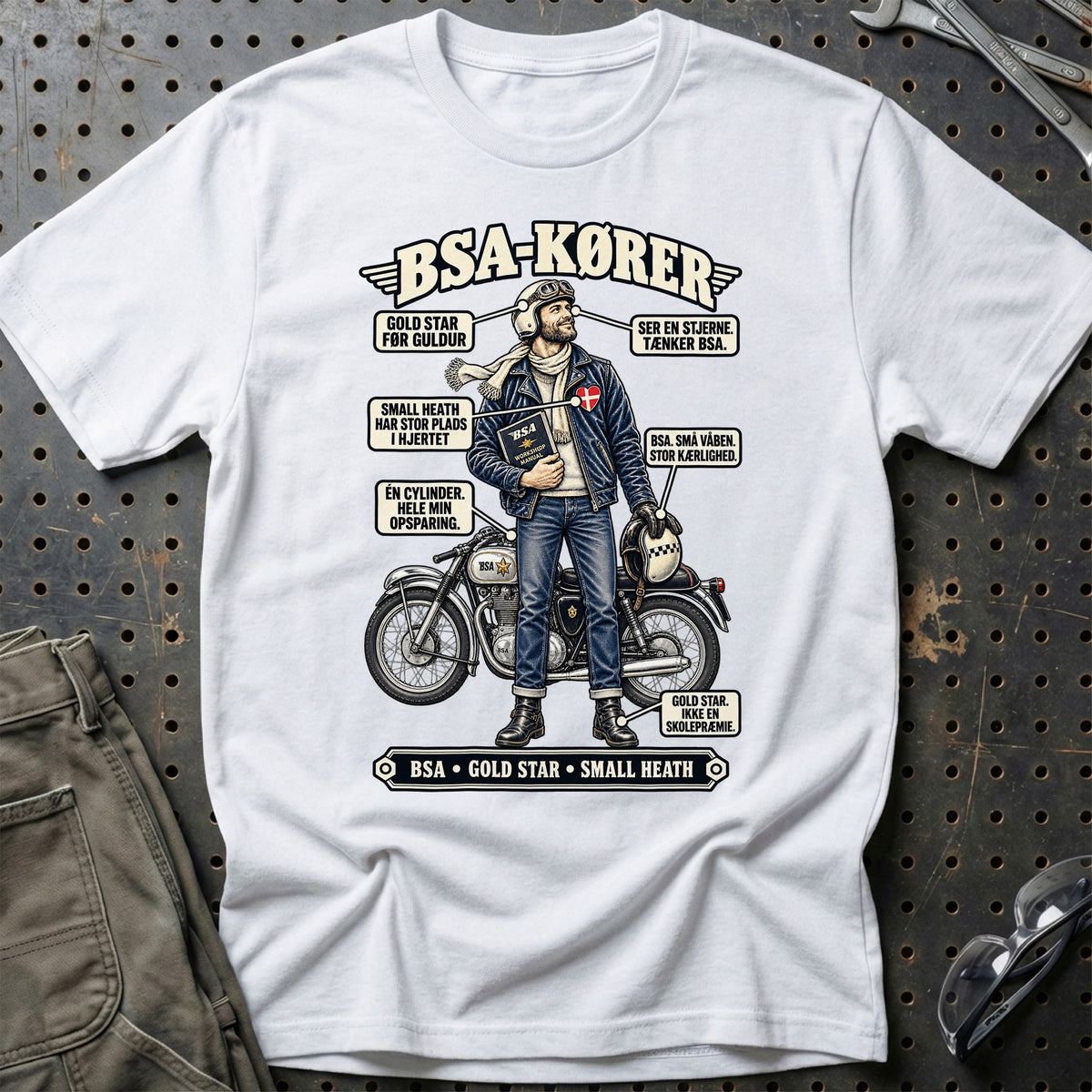 
BSA-Kører T-Shirt – Hvid