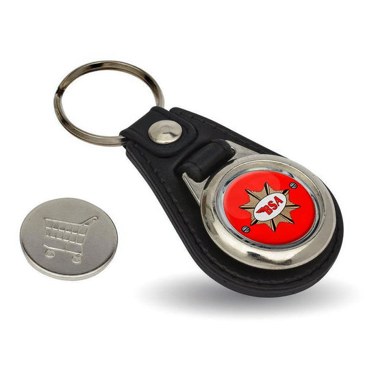 BSA - Nøglering med Indkøbsvognsmønt – Metal & Kunstlæder-Nøglering-BSA-Garage Culture Shop- garage - man cave - merchandise
