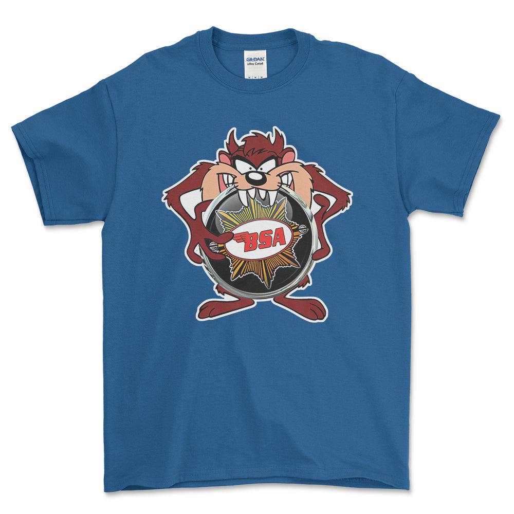 BSA TAZ Unisex T-Shirt , Bomuld-Beklædning-BSA-Blå Royal-S-Forside-Garage Culture Shop- garage - man cave - merchandise