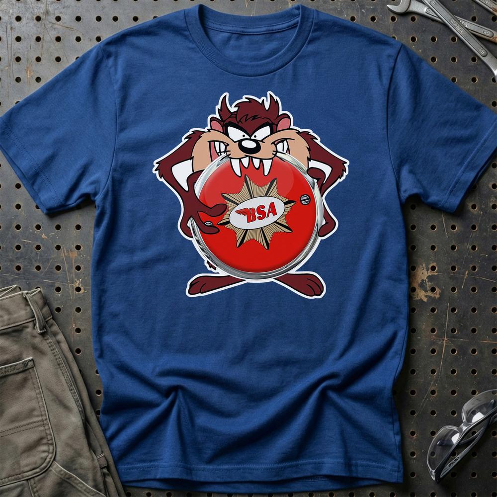 BSA TAZ Unisex T-Shirt , Bomuld-Beklædning-BSA-Blå Royal-S-Garage Culture Shop- garage - man cave - merchandise