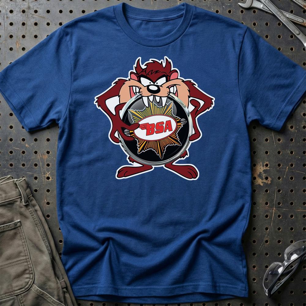 BSA TAZ Unisex T-Shirt , Bomuld-Beklædning-BSA-Blå Royal-S-Garage Culture Shop- garage - man cave - merchandise