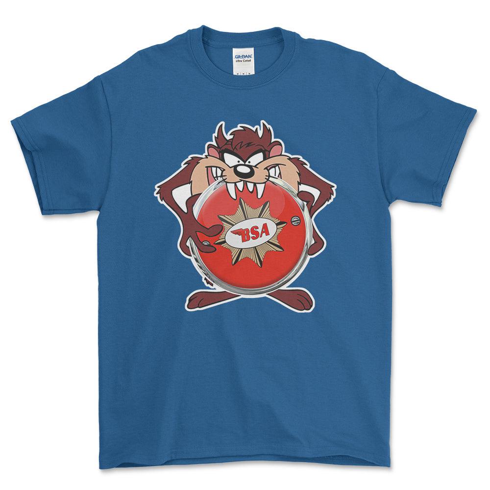 BSA TAZ Unisex T-Shirt , Bomuld-Beklædning-BSA-Blå Royal-S-Forside-Garage Culture Shop- garage - man cave - merchandise