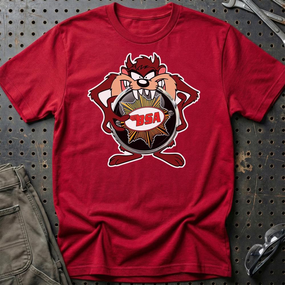 BSA TAZ Unisex T-Shirt , Bomuld-Beklædning-BSA-Rød-S-Garage Culture Shop- garage - man cave - merchandise