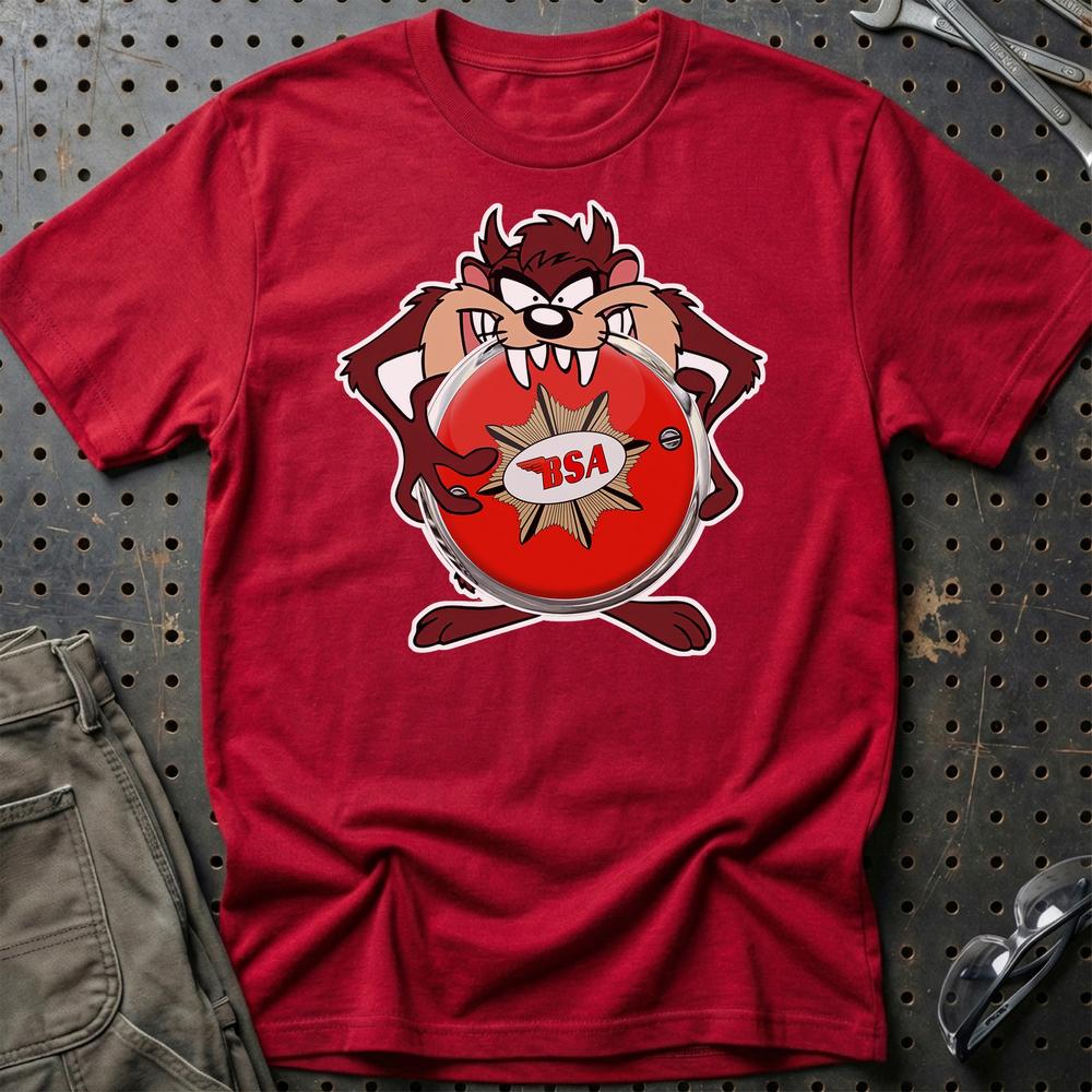 BSA TAZ Unisex T-Shirt , Bomuld-Beklædning-BSA-Rød-S-Garage Culture Shop- garage - man cave - merchandise