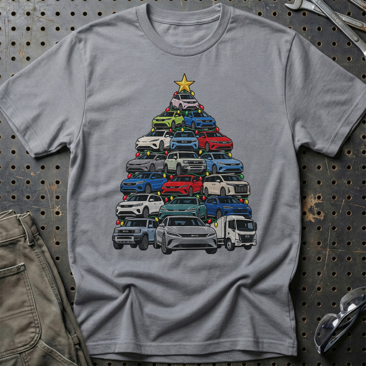 BYD Juletræ T-Shirt-Beklædning-BYD-Grå Sport-S-Garage Culture Shop- garage - man cave - merchandise