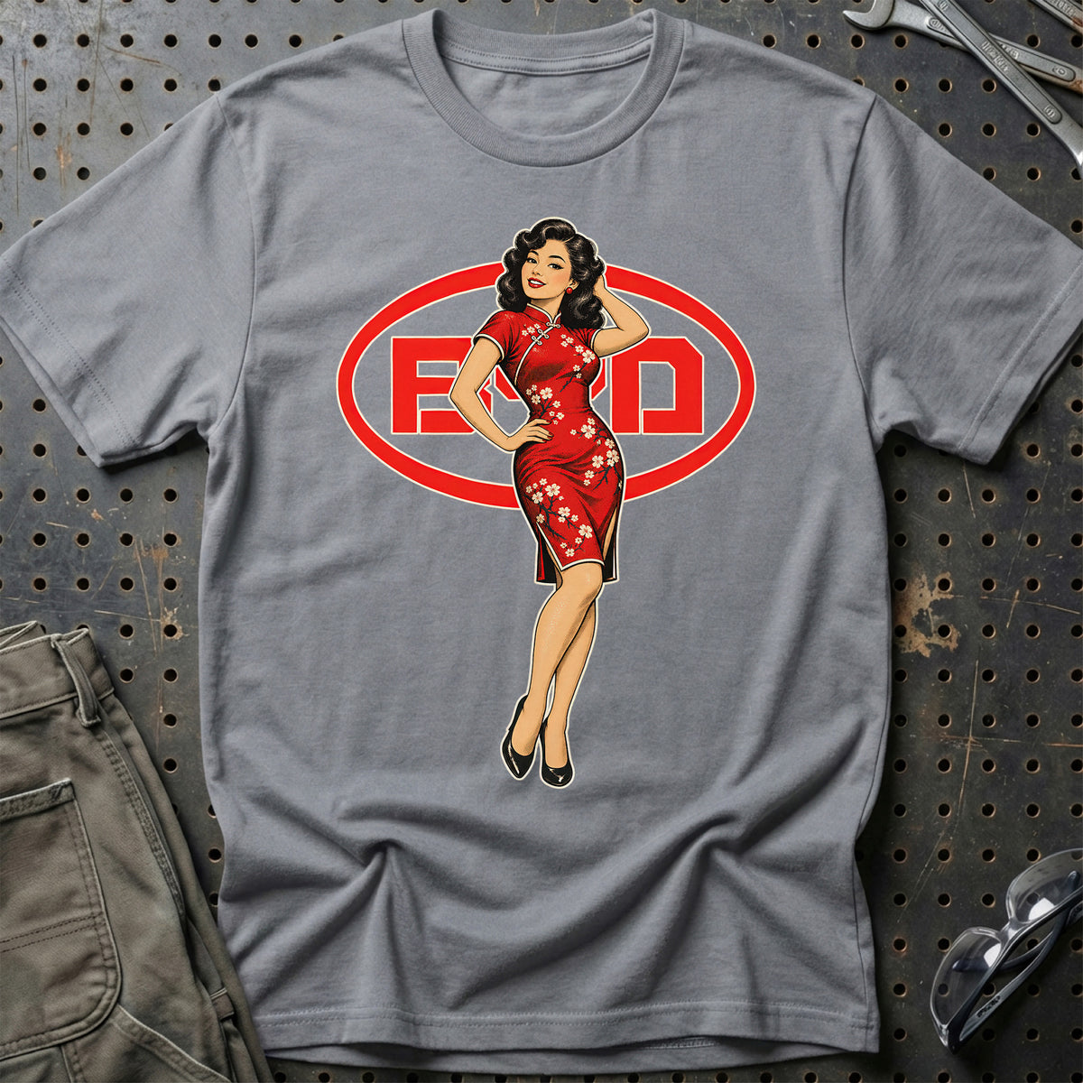 BYD Retro Pinup T-Shirt-Beklædning-BYD-Grå Sport-S-Garage Culture Shop- garage - man cave - merchandise