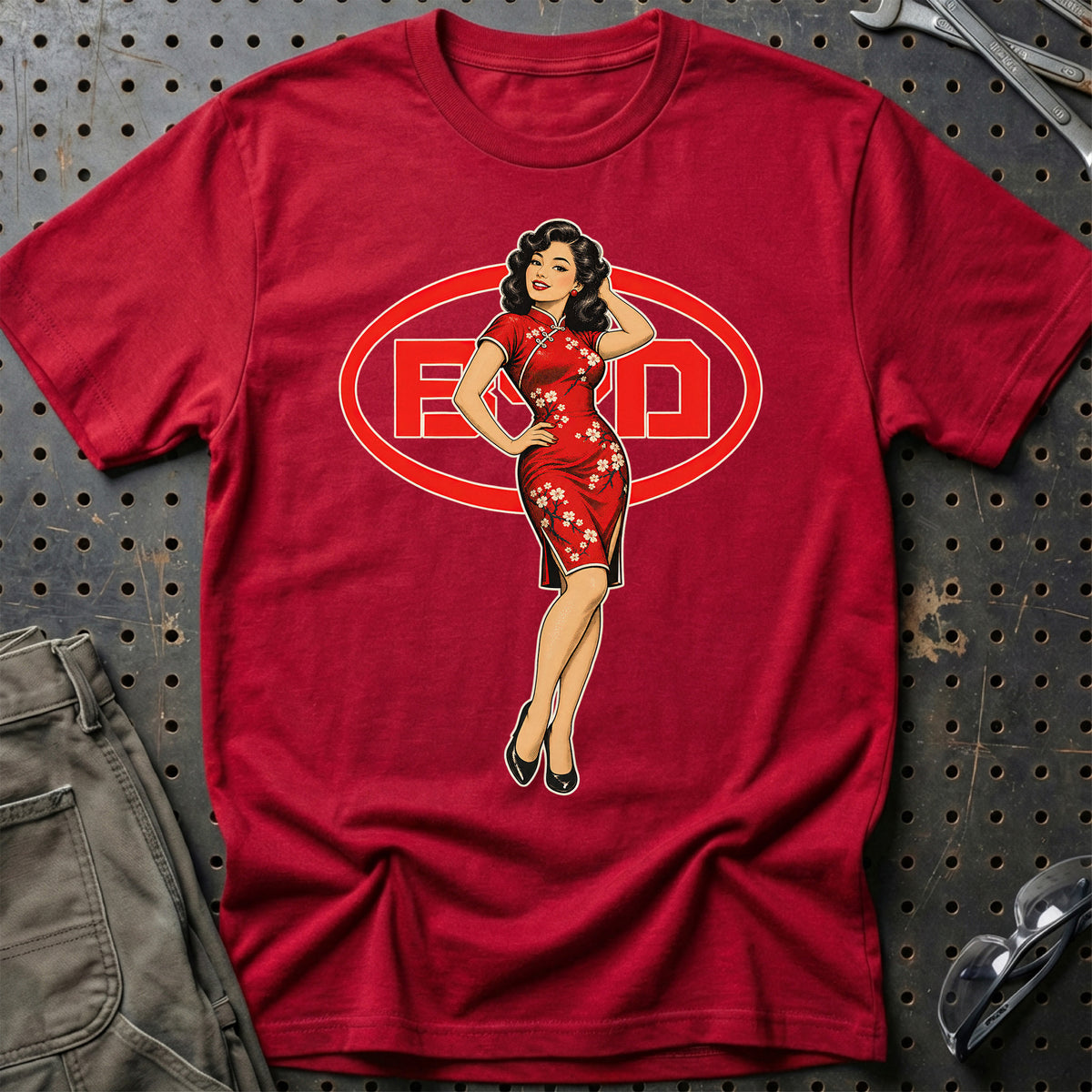 BYD Retro Pinup T-Shirt-Beklædning-BYD-Rød-S-Garage Culture Shop- garage - man cave - merchandise
