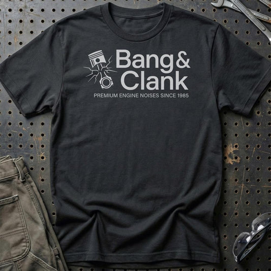 Bang & Clank - Unisex T-Shirt-Beklædning-Funny Garage-Sort-S-Garage Culture Shop- garage - man cave - merchandise