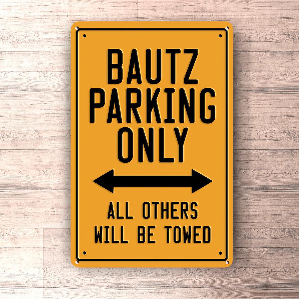 Bautz Parking Only Skilte, Musemåtte, Dørmåtte-Parking skilte-Bautz-Garage Culture Shop- garage - man cave - merchandise