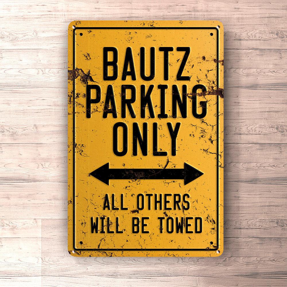 Bautz Parking Only Skilte, Musemåtte, Dørmåtte-Parking skilte-Bautz-Garage Culture Shop- garage - man cave - merchandise