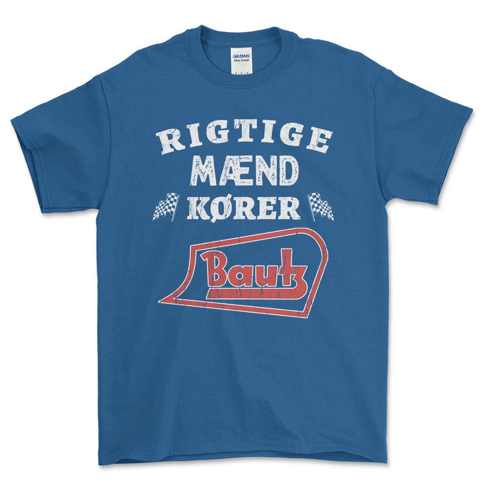 Bautz Rigtige Mænd Kører - Unisex T-Shirt , Bomuld-Beklædning-Bautz-Blå Royal-S-Forside-Garage Culture Shop- garage - man cave - merchandise