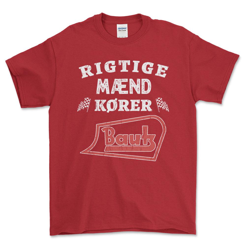 Bautz Rigtige Mænd Kører - Unisex T-Shirt , Bomuld-Beklædning-Bautz-Rød-S-Forside-Garage Culture Shop- garage - man cave - merchandise