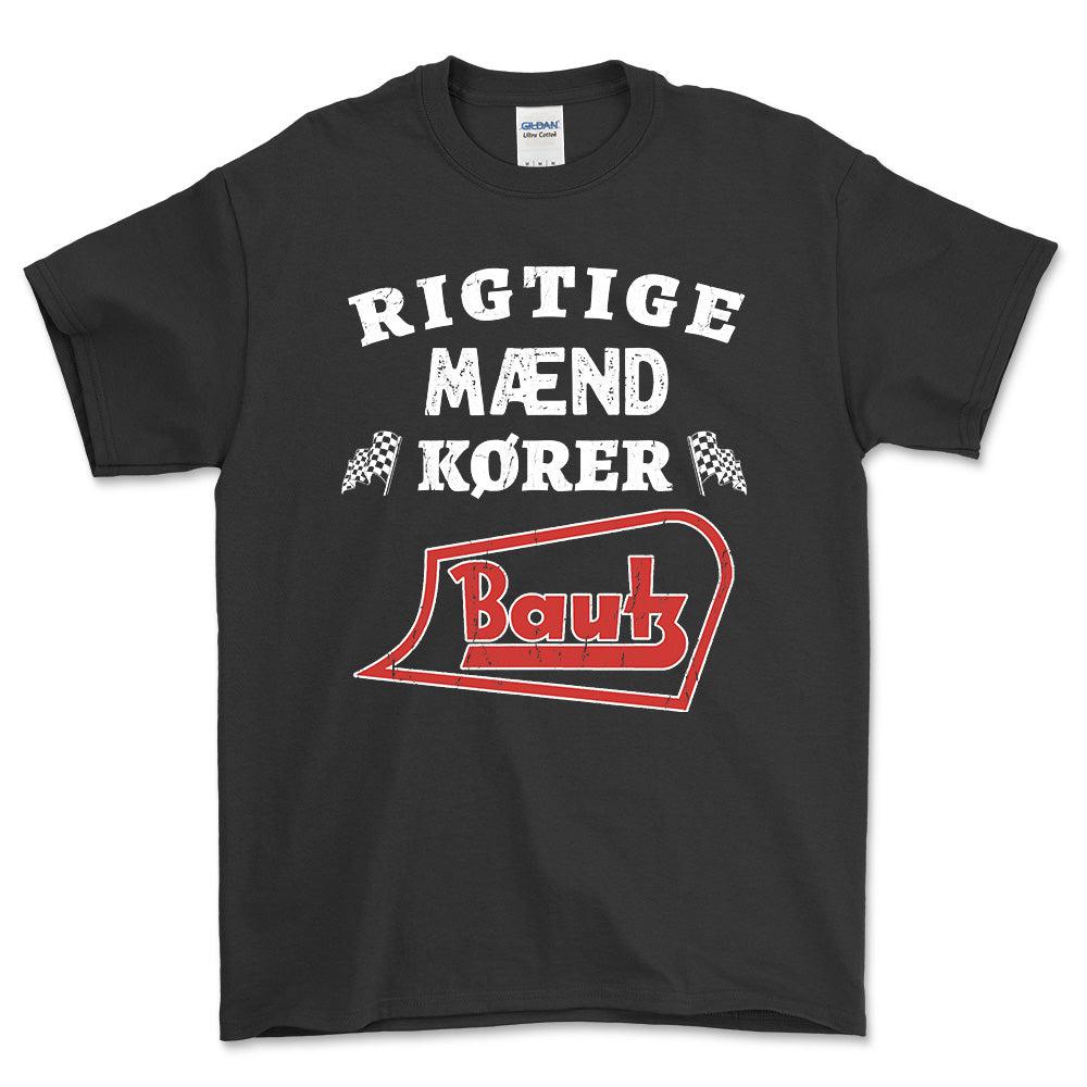 Bautz Rigtige Mænd Kører - Unisex T-Shirt , Bomuld-Beklædning-Bautz-Sort-S-Forside-Garage Culture Shop- garage - man cave - merchandise