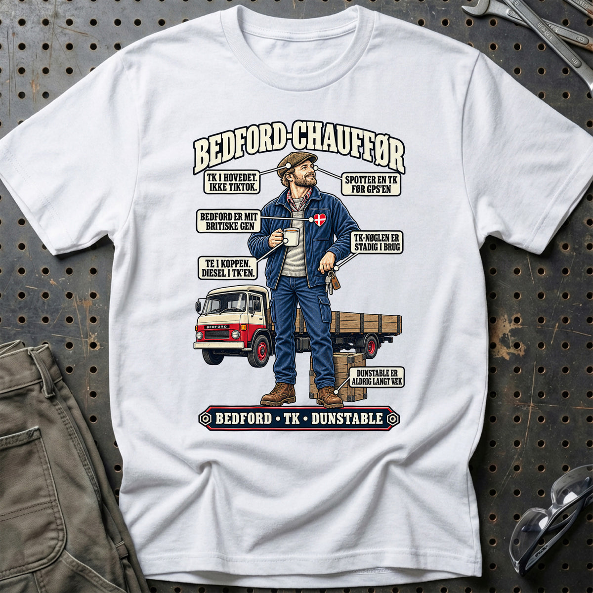 
Bedford-Chauffør T-Shirt – Hvid