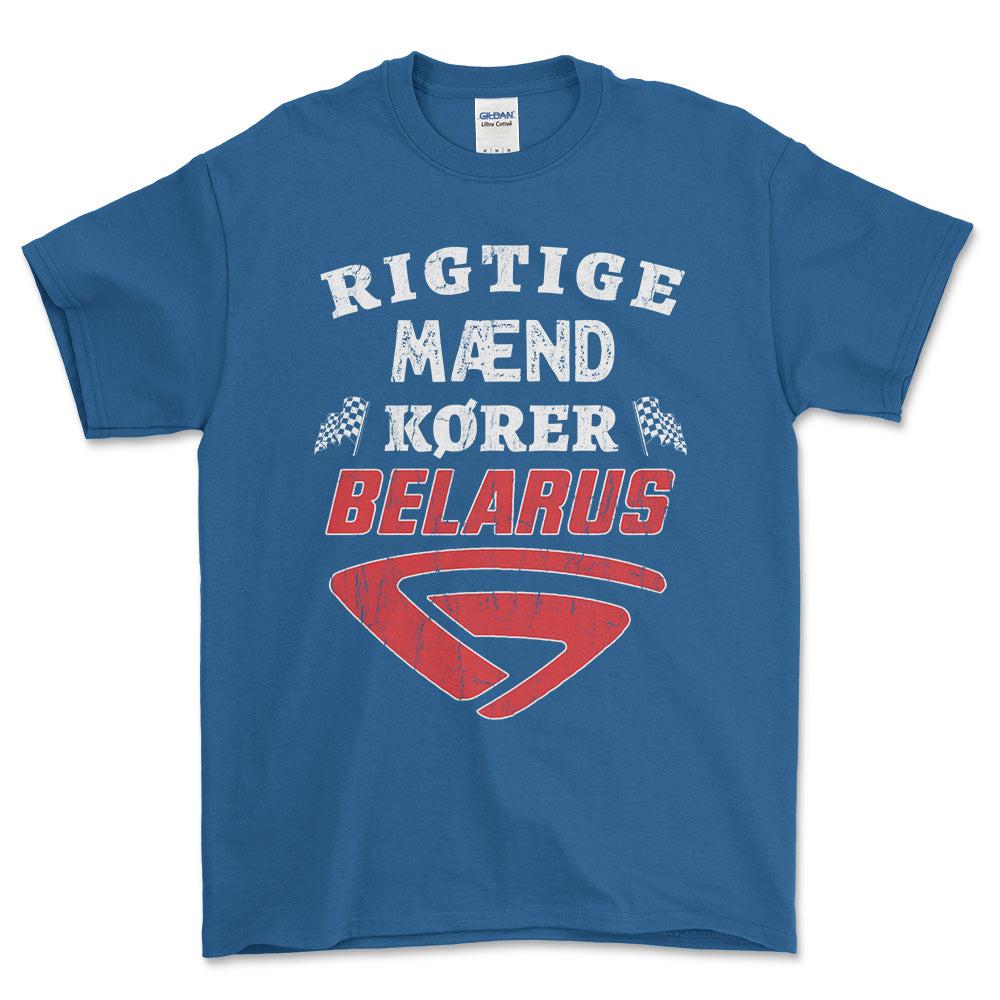 Belarus Rigtige Mænd Kører - Unisex T-Shirt , Bomuld-Beklædning-Belarus-Blå Royal-S-Forside-Garage Culture Shop- garage - man cave - merchandise