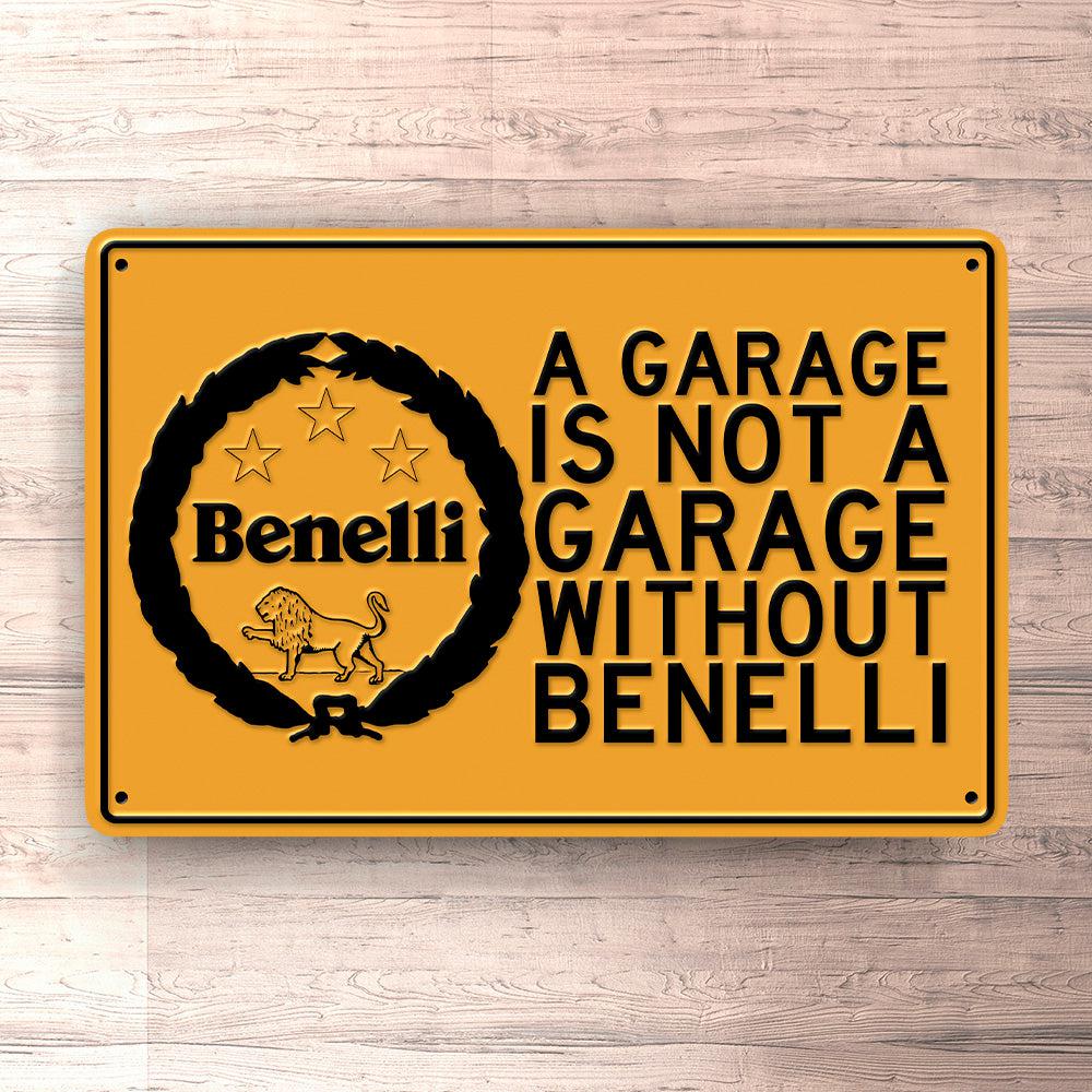 Benelli A Garage Is Not A Garage Without Benelli Skilte, Musemåtte, Dørmåtte-Skilte-Benelli-Garage Culture Shop- garage - man cave - merchandise