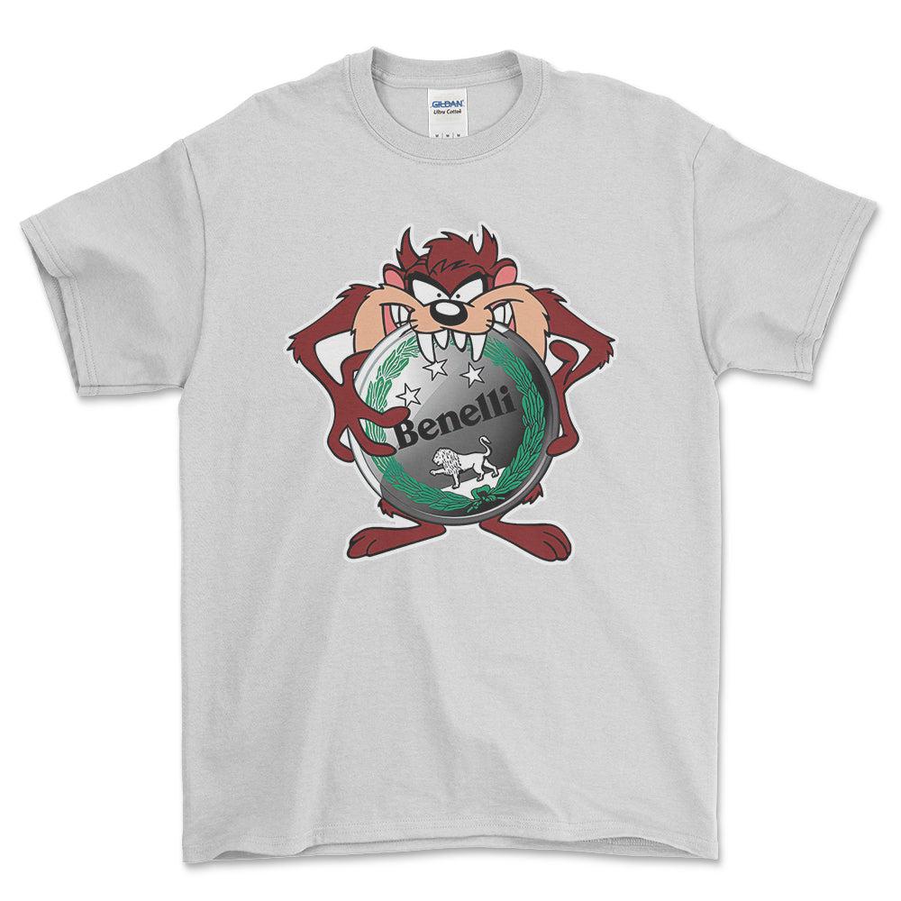 Benelli TAZ Unisex T-Shirt , Bomuld-Beklædning-Benelli-Hvid-S-Forside-Garage Culture Shop- garage - man cave - merchandise