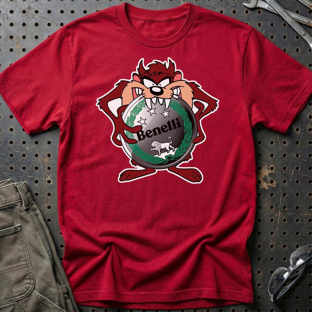 Benelli TAZ Unisex T-Shirt , Bomuld-Beklædning-Benelli-Rød-S-Garage Culture Shop- garage - man cave - merchandise