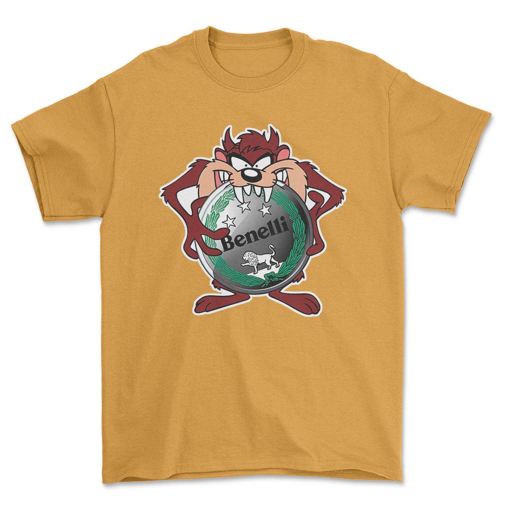 Benelli TAZ Unisex T-Shirt , Bomuld-Beklædning-Benelli-Guld-S-Forside-Garage Culture Shop- garage - man cave - merchandise