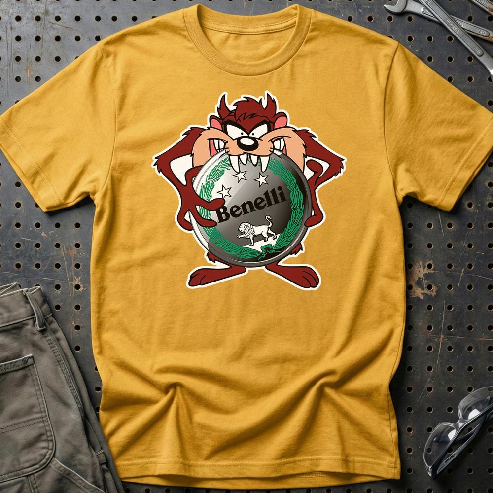 Benelli TAZ Unisex T-Shirt , Bomuld-Beklædning-Benelli-Guld-S-Garage Culture Shop- garage - man cave - merchandise