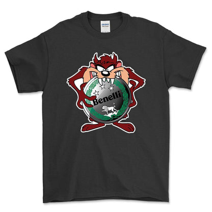 Benelli TAZ Unisex T-Shirt , Bomuld-Beklædning-Benelli-Sort-S-Forside-Garage Culture Shop- garage - man cave - merchandise