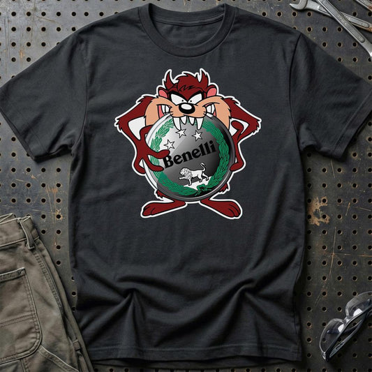 Benelli TAZ Unisex T-Shirt , Bomuld-Beklædning-Benelli-Sort-S-Garage Culture Shop- garage - man cave - merchandise