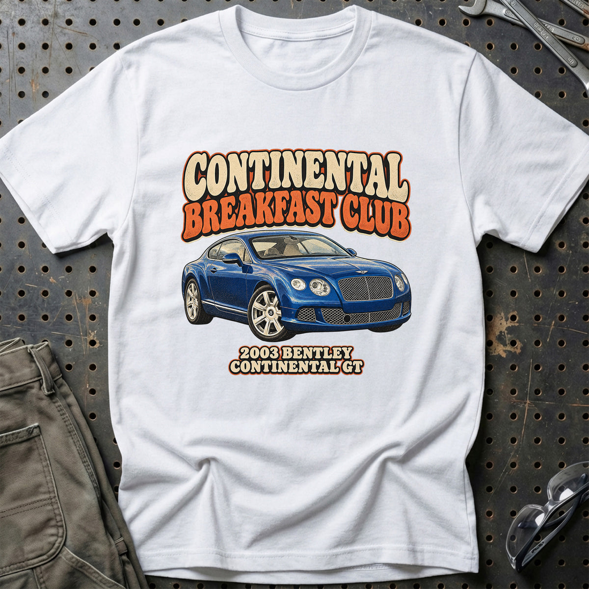 
Bentley Continental GT 2003 – Continental Breakfast Club T-Shirt – Hvid
