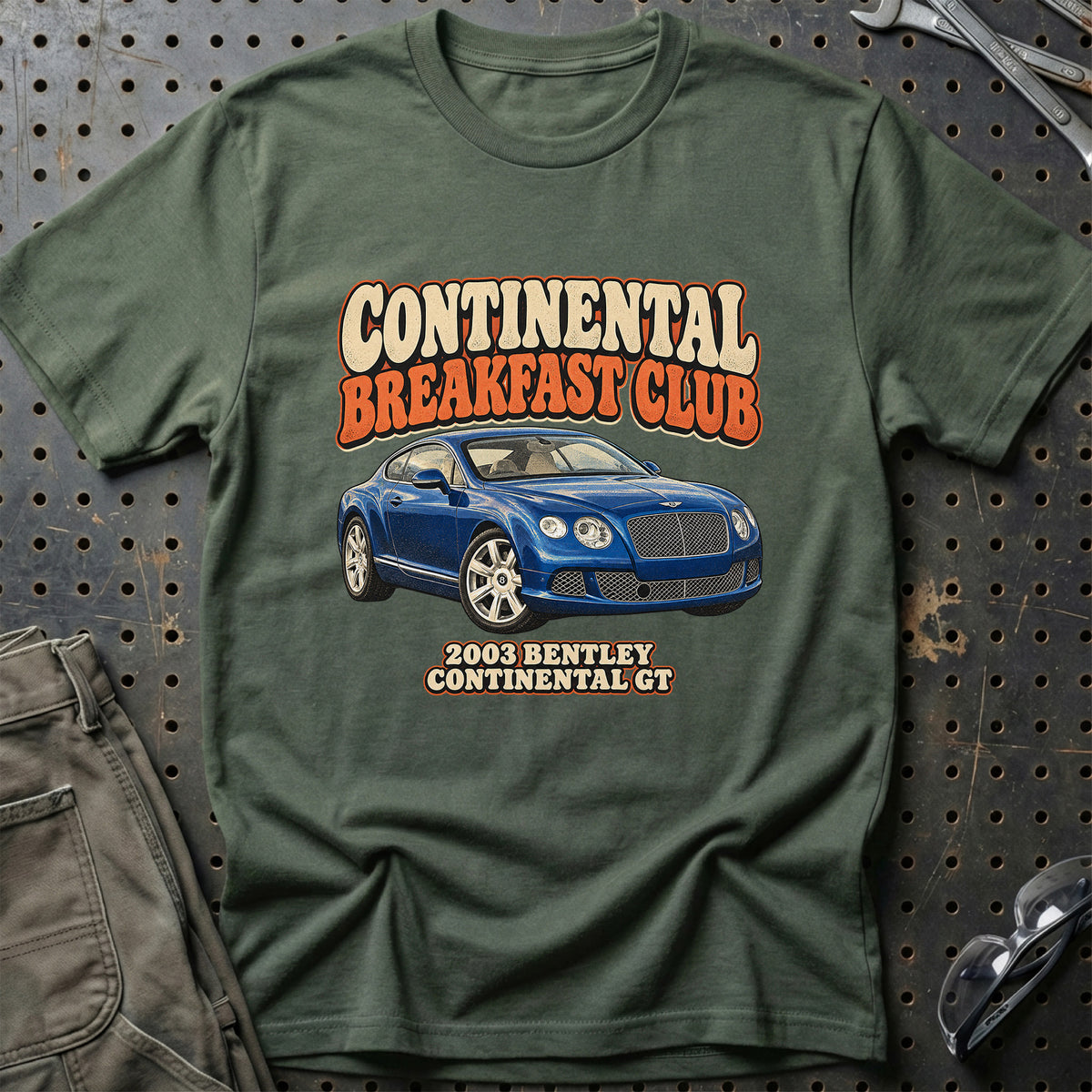 
Bentley Continental GT 2003 – Continental Breakfast Club T-Shirt – Grøn Militær