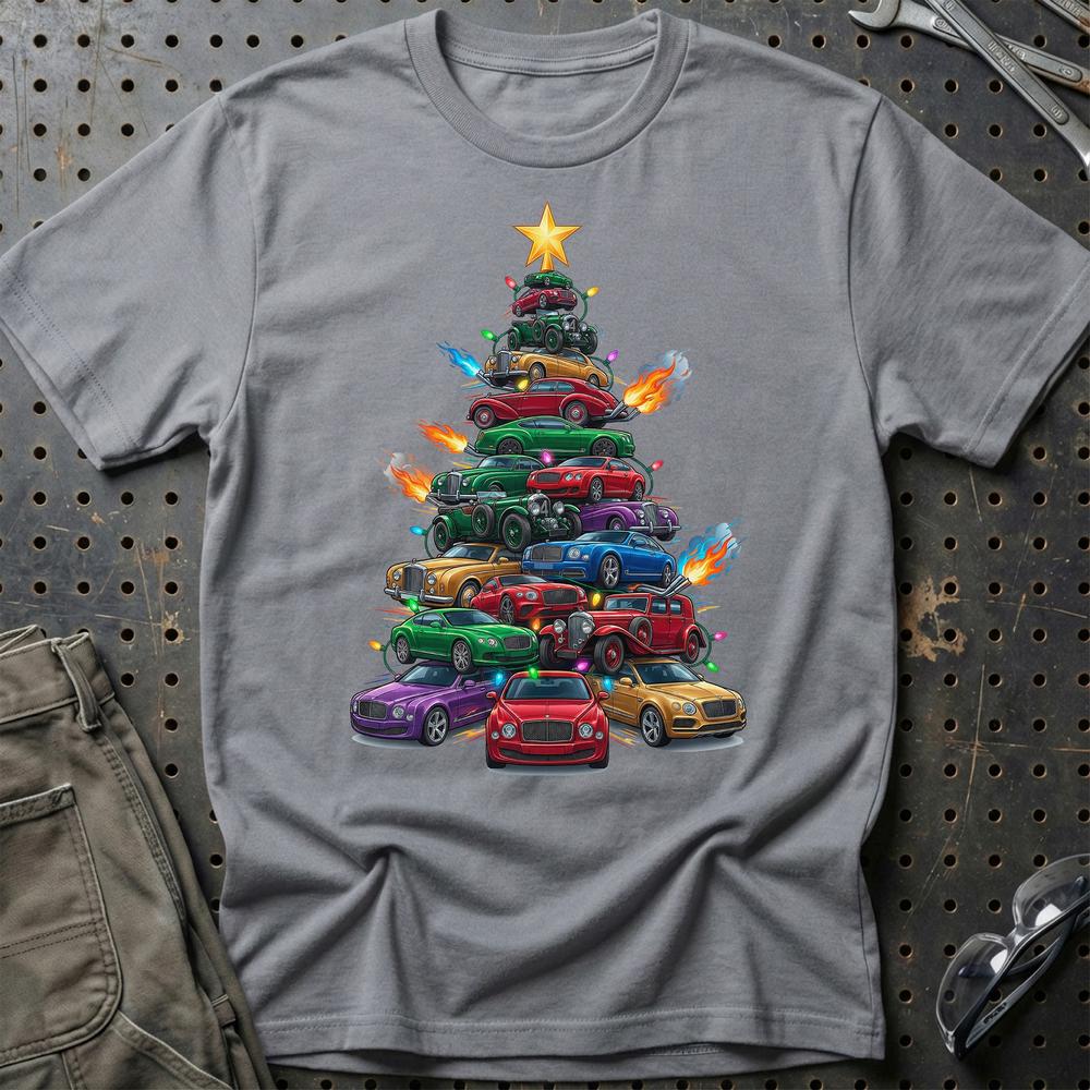 Bentley Juletræ Christmas Tree - Unisex T-Shirt-Beklædning-Bentley-Grå Sport-S-Garage Culture Shop- garage - man cave - merchandise