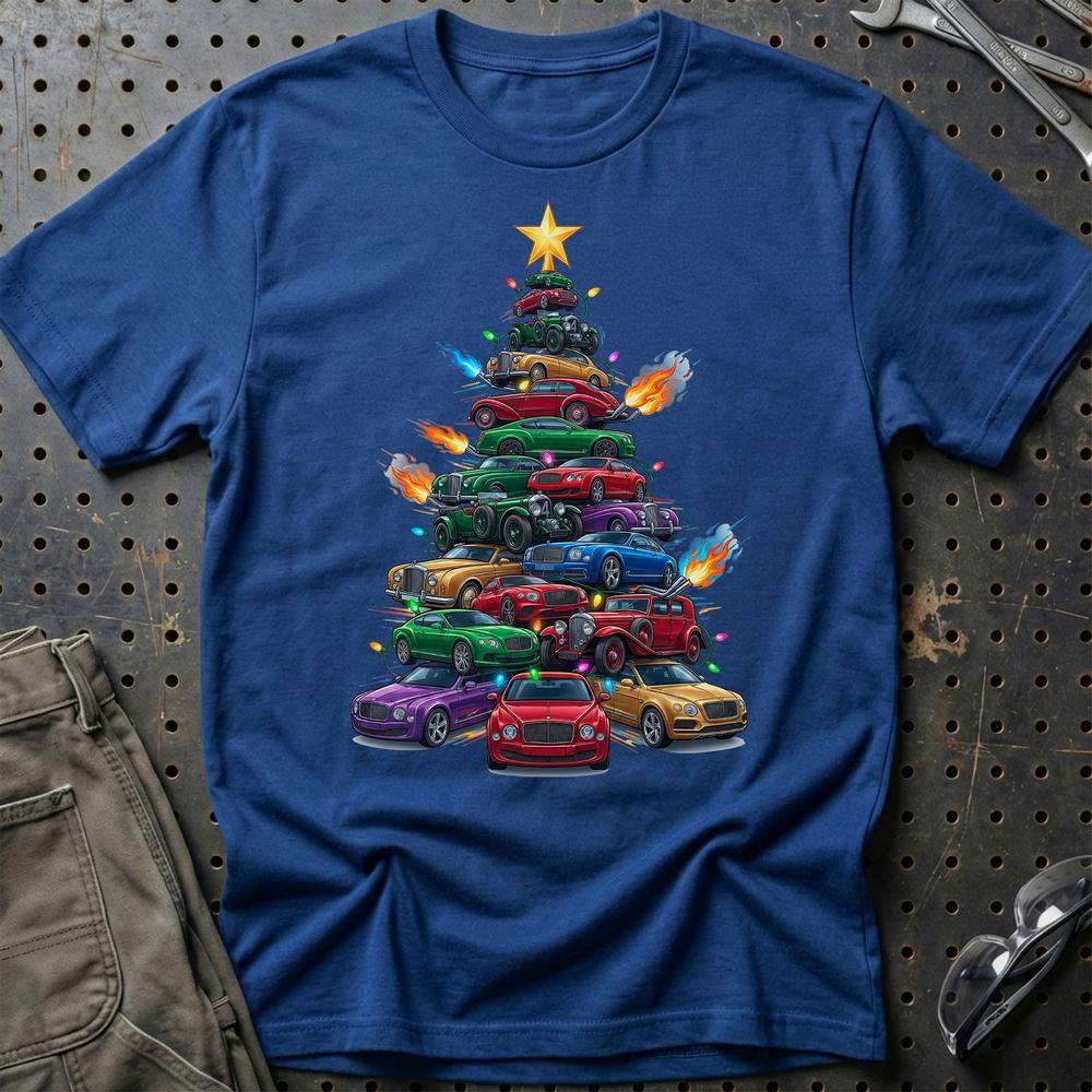 Bentley Juletræ Christmas Tree - Unisex T-Shirt-Beklædning-Bentley-Blå Royal-S-Garage Culture Shop- garage - man cave - merchandise