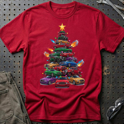 Bentley Juletræ Christmas Tree - Unisex T-Shirt-Beklædning-Bentley-Rød-S-Garage Culture Shop- garage - man cave - merchandise