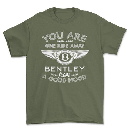Bentley Unisex T-Shirt , Bomuld-Beklædning-Bentley-Grøn Militær-S-Forside-Garage Culture Shop- garage - man cave - merchandise