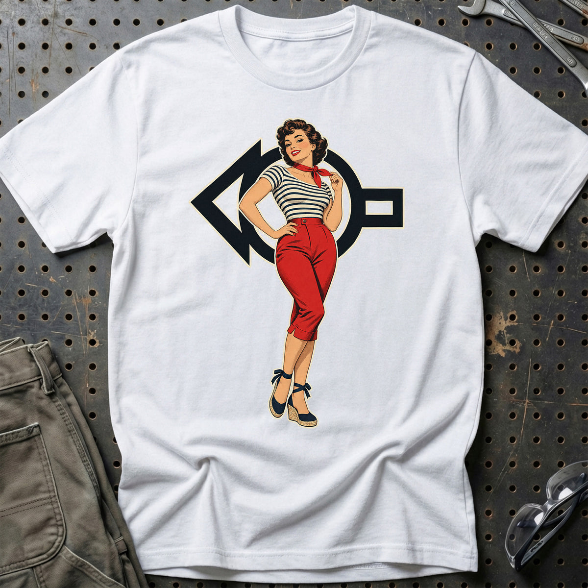 Berliet Retro Pinup T-Shirt-Beklædning-Berliet-Hvid-S-Garage Culture Shop- garage - man cave - merchandise