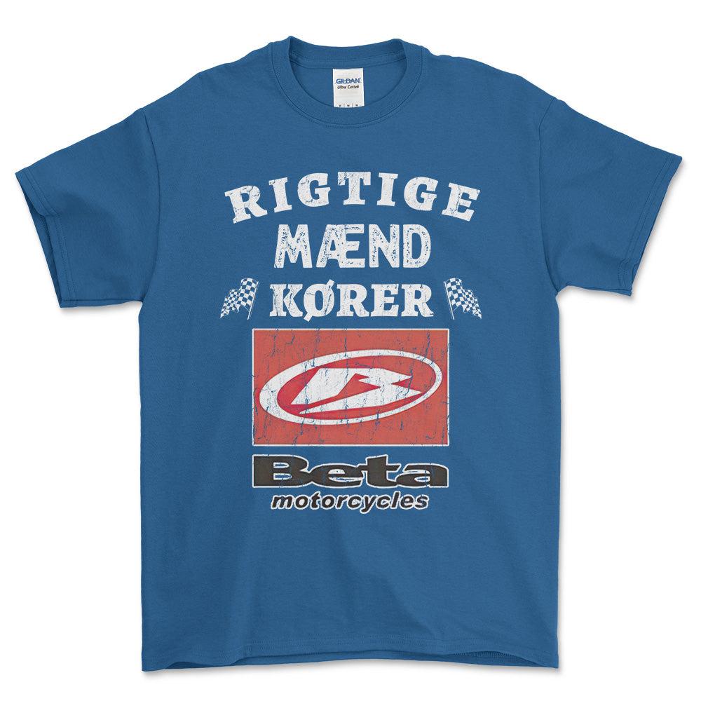 Beta Rigtige Mænd Kører - Unisex T-Shirt , Bomuld-Beklædning-Beta-Blå Royal-S-Forside-Garage Culture Shop- garage - man cave - merchandise