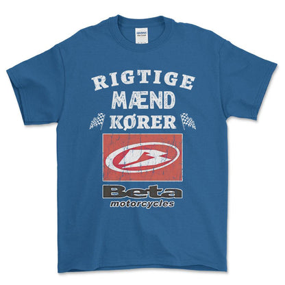 Beta Rigtige Mænd Kører - Unisex T-Shirt , Bomuld-Beklædning-Beta-Blå Royal-S-Forside-Garage Culture Shop- garage - man cave - merchandise