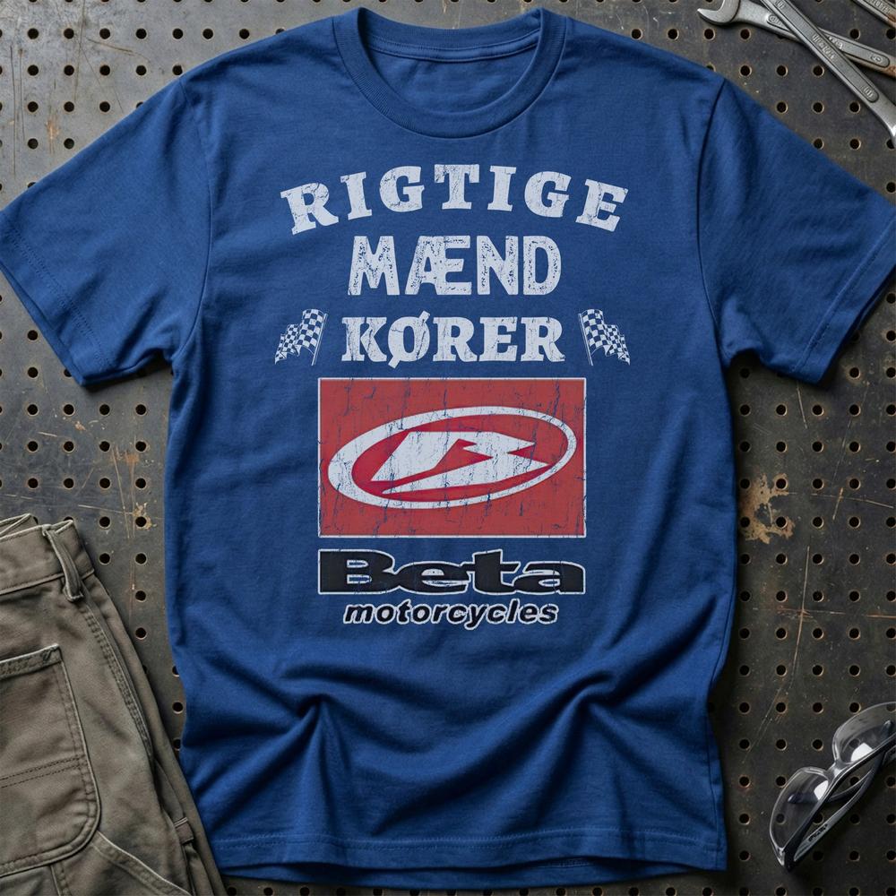 Beta Rigtige Mænd Kører - Unisex T-Shirt , Bomuld-Beklædning-Beta-Blå Royal-S-Garage Culture Shop- garage - man cave - merchandise