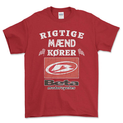 Beta Rigtige Mænd Kører - Unisex T-Shirt , Bomuld-Beklædning-Beta-Rød-S-Forside-Garage Culture Shop- garage - man cave - merchandise