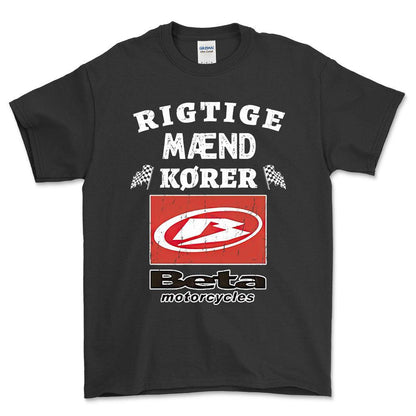 Beta Rigtige Mænd Kører - Unisex T-Shirt , Bomuld-Beklædning-Beta-Sort-S-Forside-Garage Culture Shop- garage - man cave - merchandise