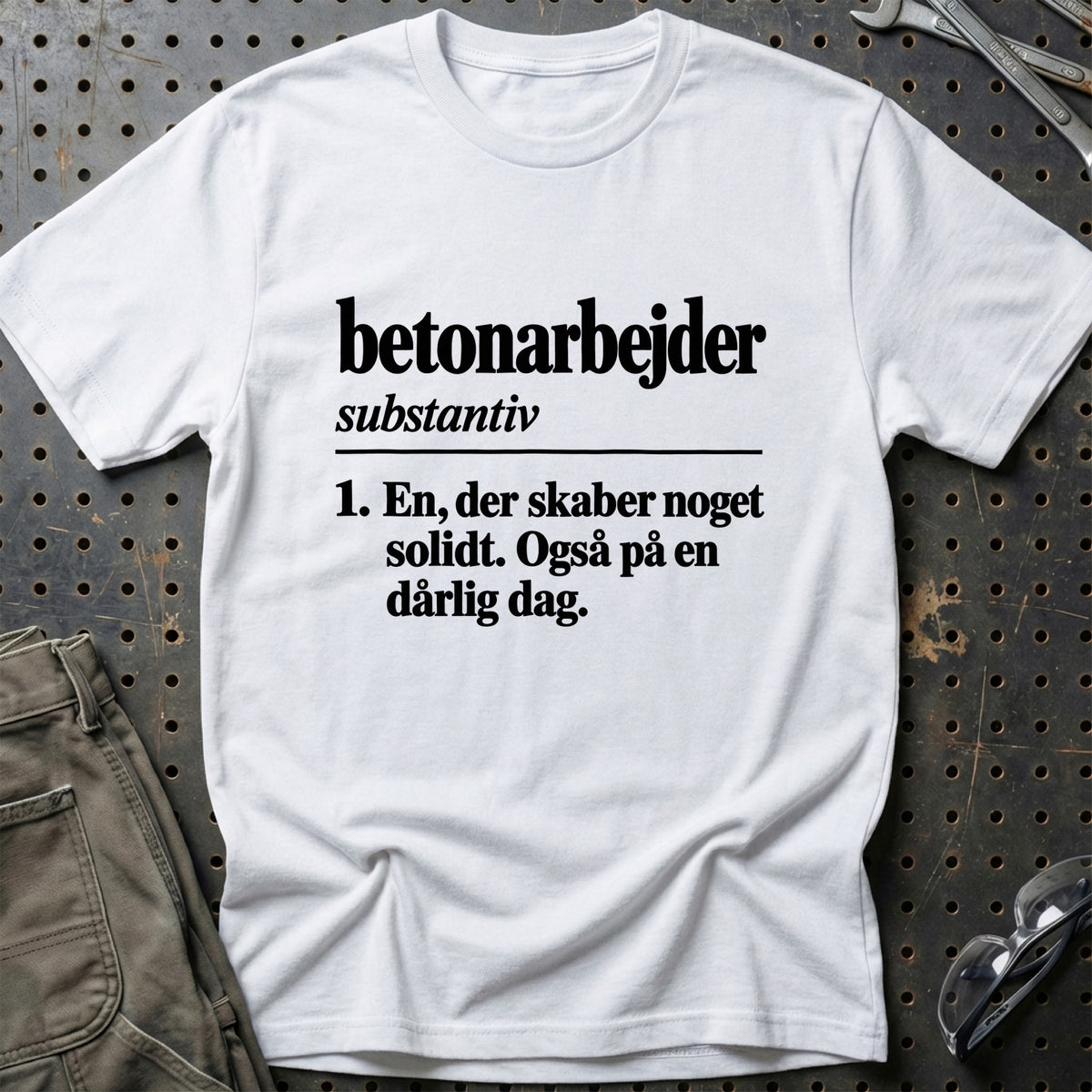 
Betonarbejder – Definition T-Shirt – Hvid