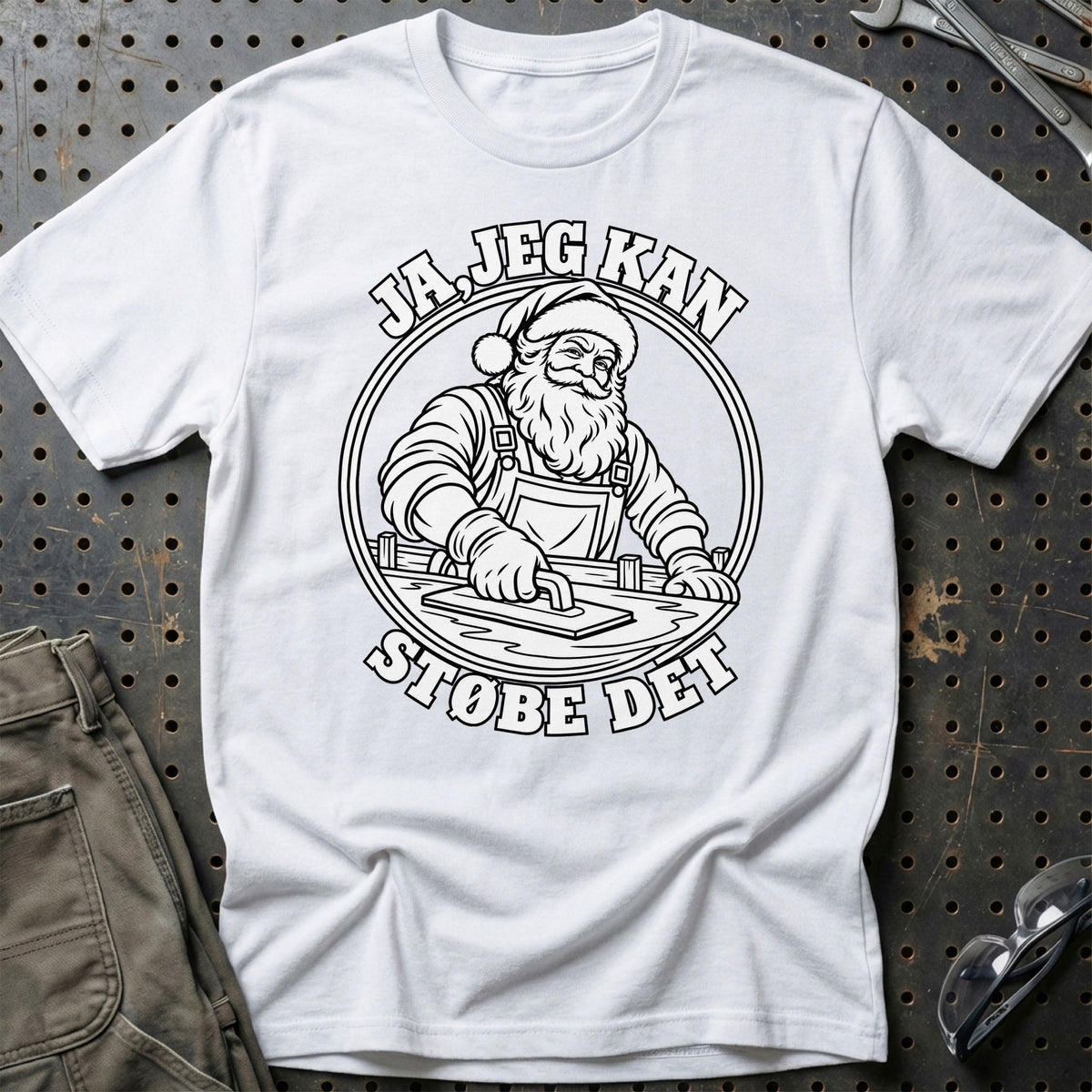
Betonarbejder – Santa Kan Det – Jul T-Shirt – Hvid