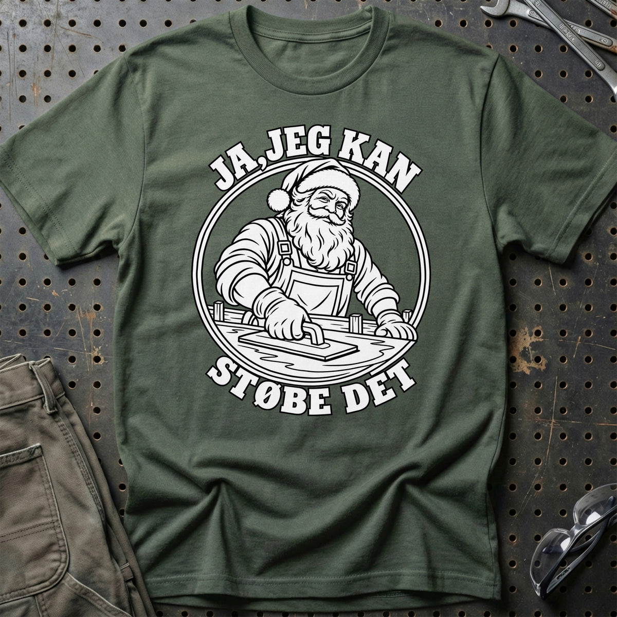 
Betonarbejder – Santa Kan Det – Jul T-Shirt – Grøn Militær