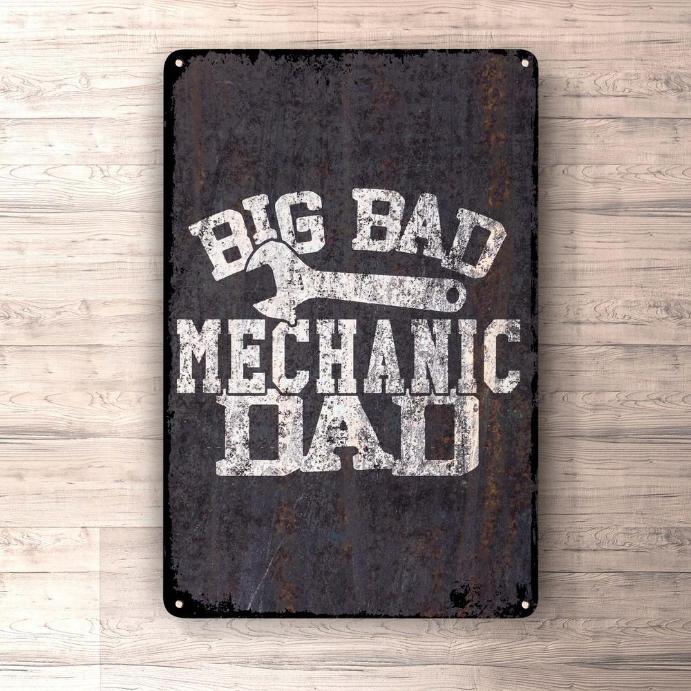 Big Bad Mechanic Dad Skilte, Musemåtte, Dørmåtte , Plakat-Skilte-Funny Garage-Garage Culture Shop- garage - man cave - merchandise