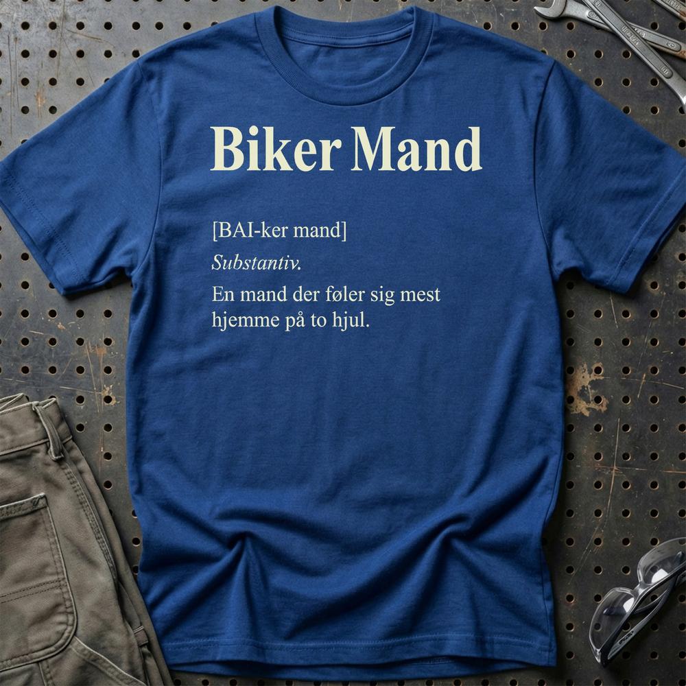 Biker Mand - Motorcykel Livsstil T-Shirt-Beklædning-Garage Culture-Blå Royal-S-Garage Culture Shop- garage - man cave - merchandise