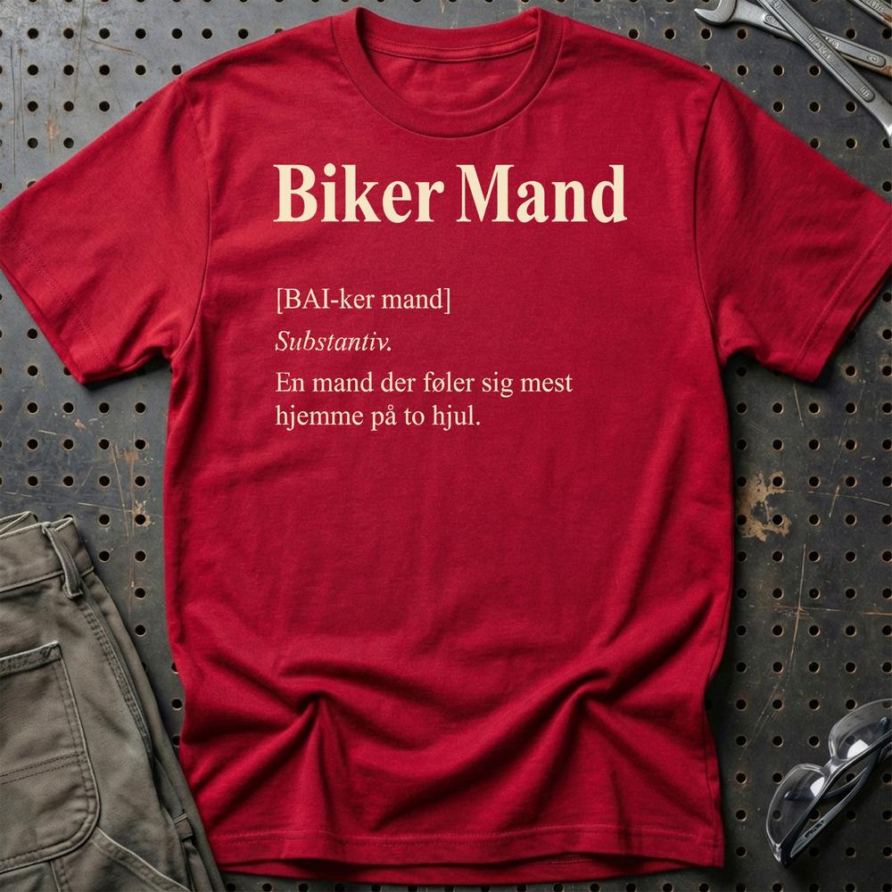 Biker Mand - Motorcykel Livsstil T-Shirt-Beklædning-Garage Culture-Rød-S-Garage Culture Shop- garage - man cave - merchandise