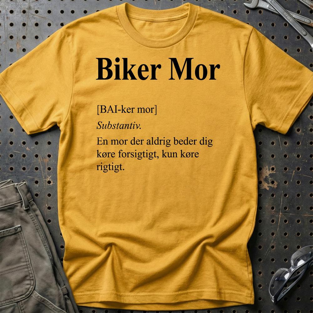 Biker Mor T-Shirt – MC Mor – Unisex T-Shirt , Bomuld-Beklædning-Garage Culture-Guld-S-Garage Culture Shop- garage - man cave - merchandise