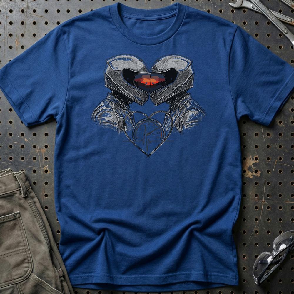 Biker-kærlighed - Unisex T-Shirt , Bomuld-Beklædning-Garage Culture-Blå Royal-S-Garage Culture Shop- garage - man cave - merchandise